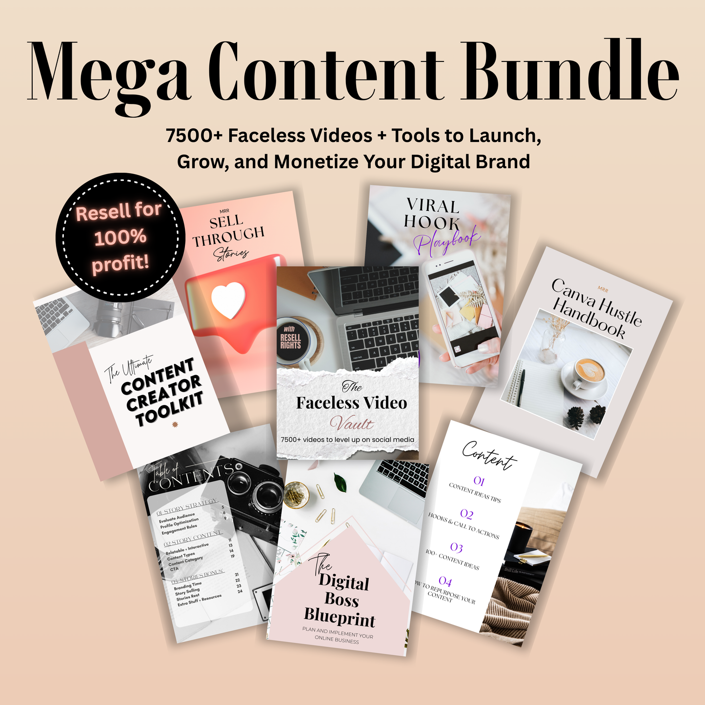 Mega Content Bundle: 8,000+ Faceless Videos + Resale Rights