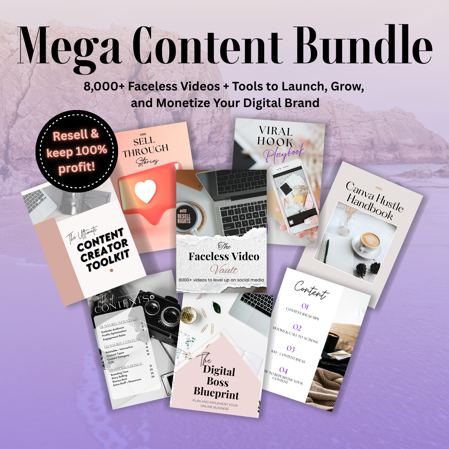 Mega Content Bundle: 8,000+ Faceless Videos + Resale Rights